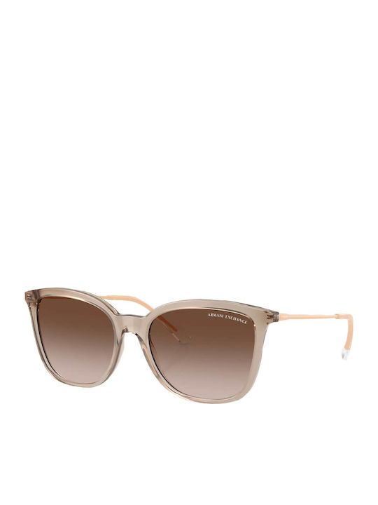 Armani Exchange Women's Sunglasses with Beige Plastic Frame and Brown Gradient Lens AX4151S 836613