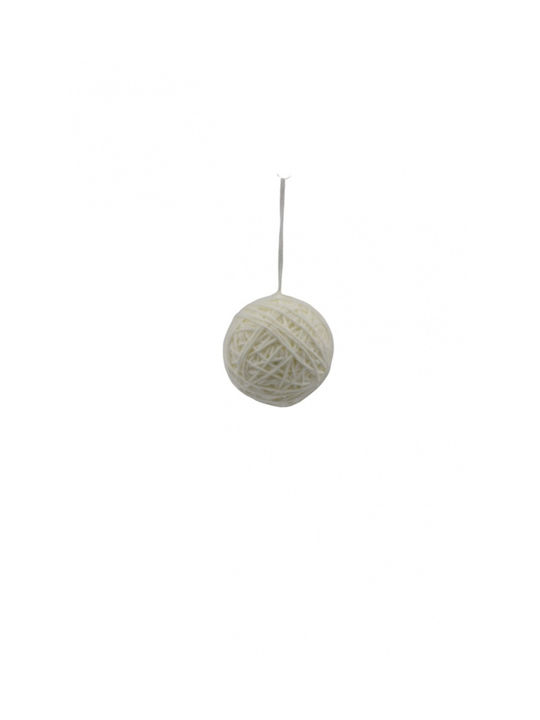 Hanging Ball Ornament Ornament Fabric White 8cm