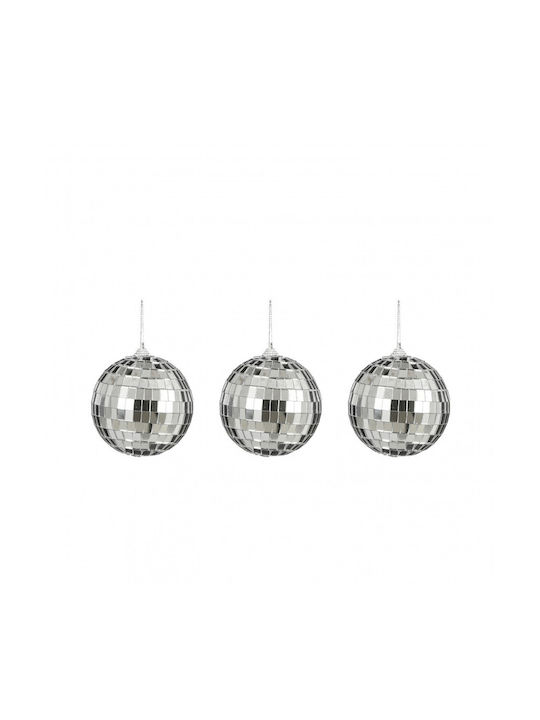 Hanging Ball Ornament Ornament Silver 8cm Set 3pcs