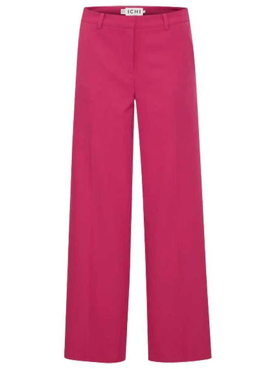 Women's Fabric Trousers Wide Line Fuchsia
