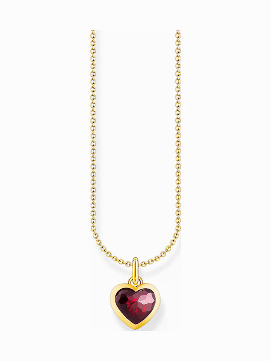 Thomas Sabo Halskette mit Design Herz Vergoldet
