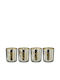 Glas-Kerzenhalter Silber 4 Designs Φ7xH8cm