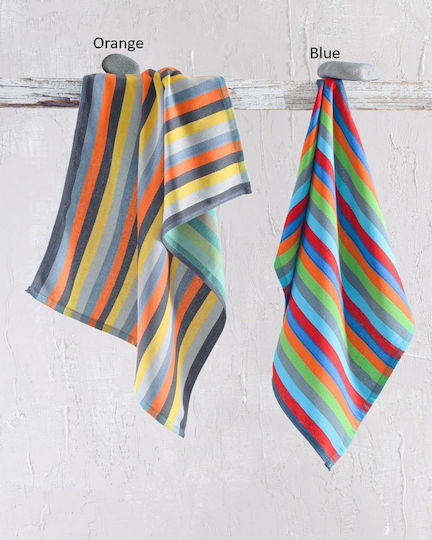 Rythmos Towel from 100% Cotton in Orange Color 50x70cm