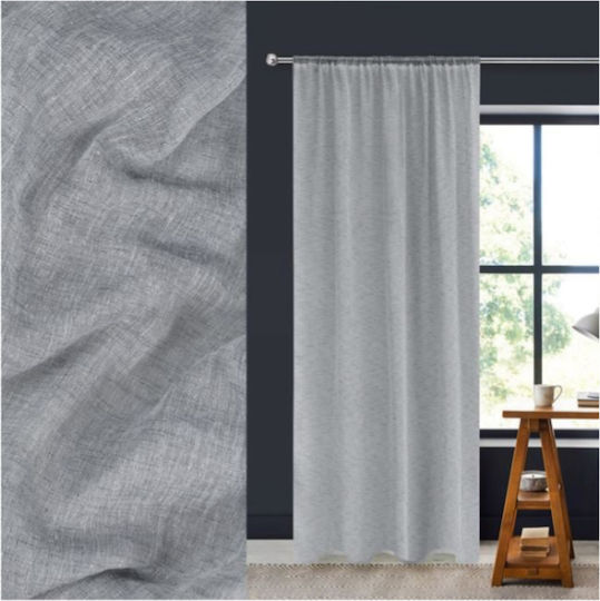 Homestyle Κουρτίνα με Τρέσα Γκρί Ανοιχτό 140x260εκ.