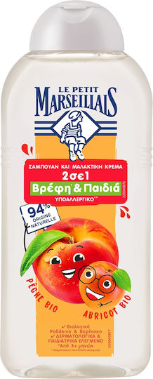 Le Petit Marseillais Υποαλλεργικό Παιδικό Σαμπουάν & Conditioner με Βερύκοκο / Ροδάκινο σε Μορφή Gel 300ml