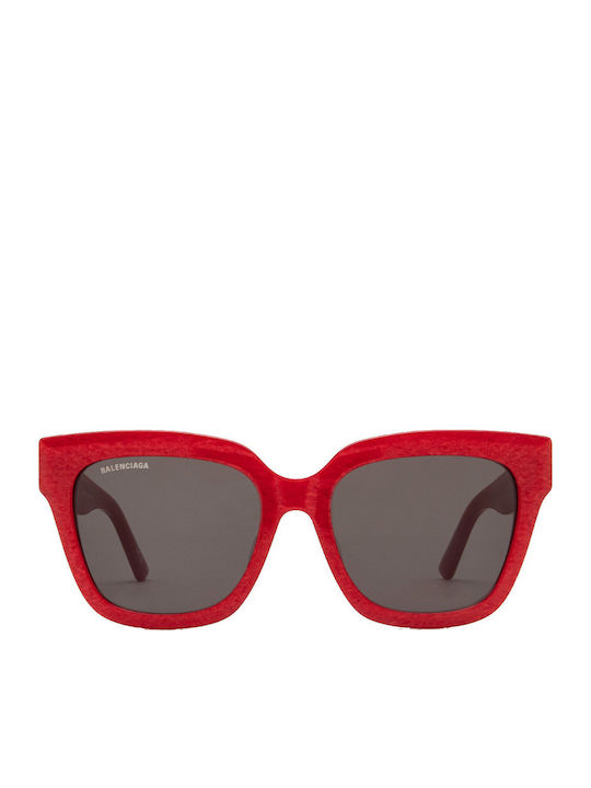 Balenciaga Damen Sonnenbrille mit Rot Kunststoff Gestell und Rot Linse