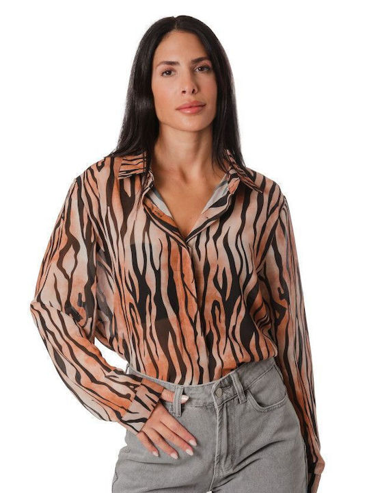 Orange Animal Print Shirt