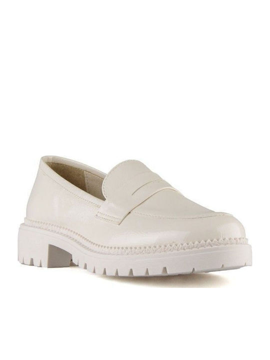 Design Mocasini Crem Lăcuit