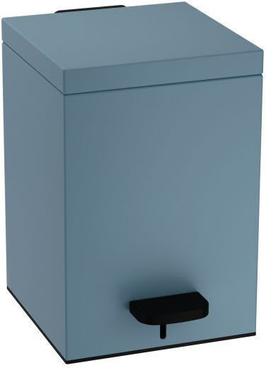 Pam & Co Metallic Bathroom Basket Soft Close 5lt Light Blue