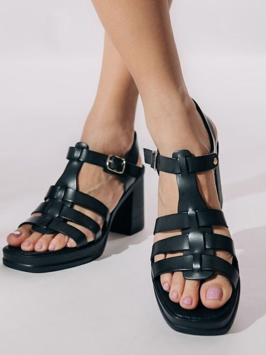 Silia D Leather Sandals Black
