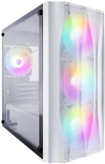 1STPLAYER X3-M-4F1 Gaming Midi Tower Κουτί Υπολογιστή με RGB Φωτισμό Λευκό