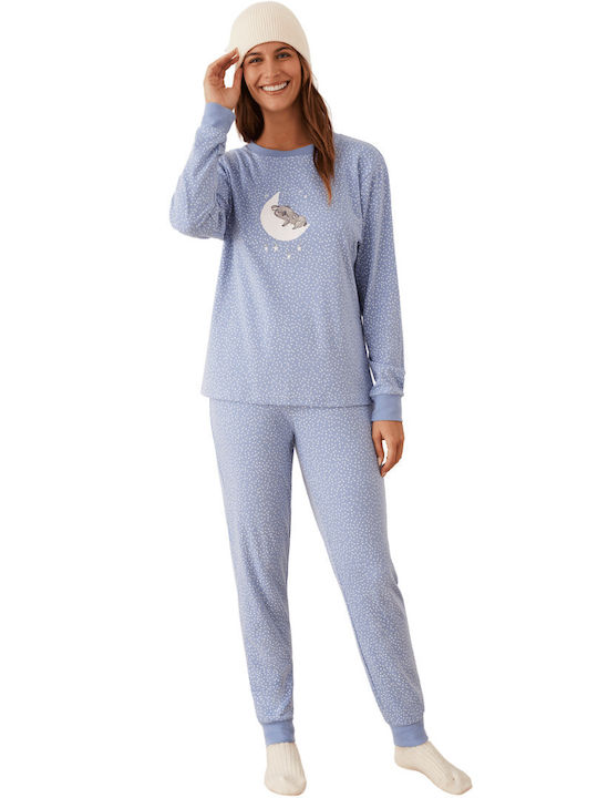 Promise Winter Women's Pyjama Set Sky Blue