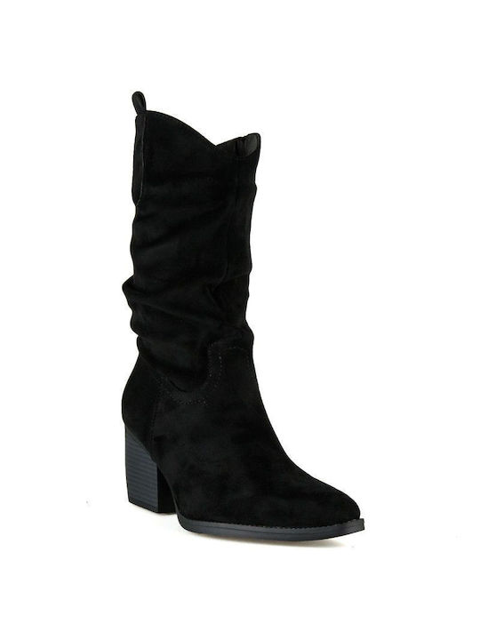 Black Suede Cowboy Boot