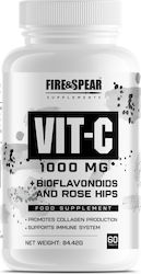 Fire & Spear Vit-C Βιταμίνη 1000mg κατάλληλη για ενήλικες 50+ 60 ταμπλέτες
