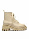 Leather Women's Ankle Boots Beige