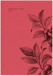 adBook Pure Daily Planner 2025 Red 17x25cm