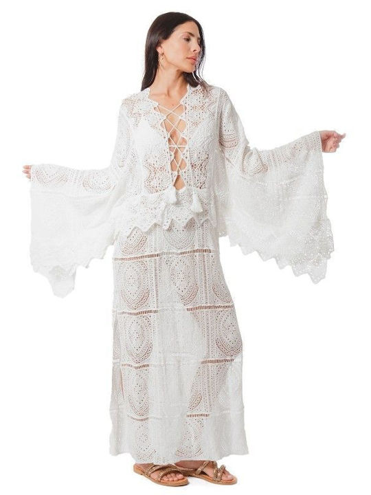 Silia D Women's Caftan Beachwear White