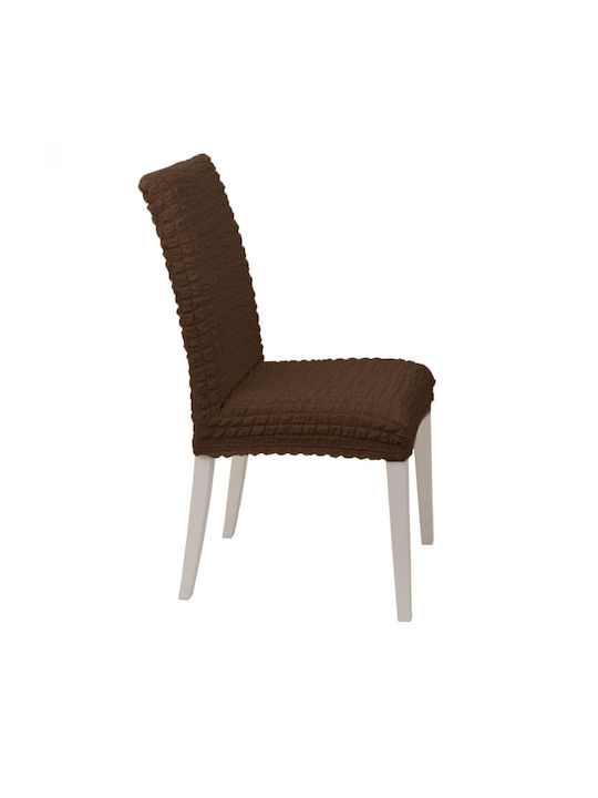 Elastic Chair Cover Without Ruffle Back Cvr-cc-brown