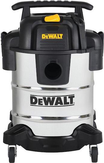 DEWALT Staubsauger Flüssigkeiten / Feststoffe 1050W mit Edelstahl Behälter 25Es