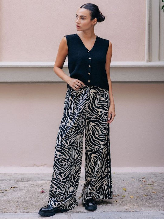 Φαρδιά Παντελόνα Ρίγες Animal Print