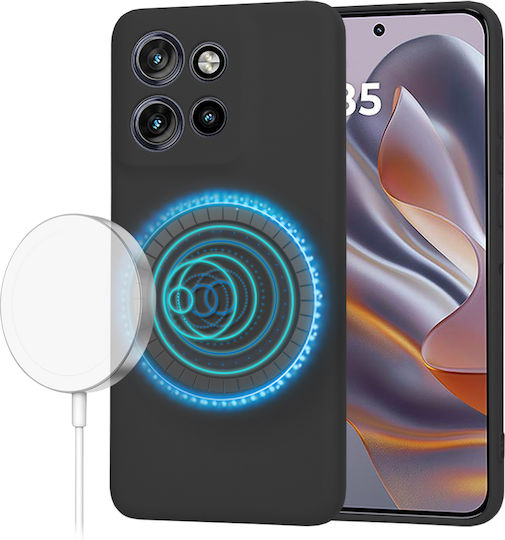 Techsuit Softflex Umschlag Rückseite Silikon Schwarz (Motorola Edge 50 Neo)