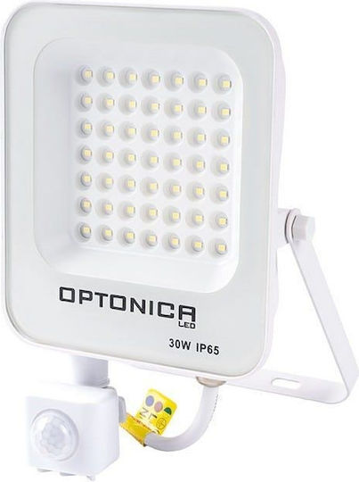 Metanor Στεγανός Προβολέας LED 30W Φυσικό Λευκό 4500K με Αισθητήρα Κίνησης IP65