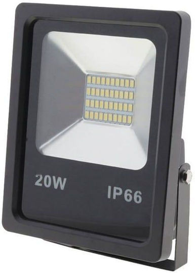 Metanor Waterproof LED Floodlight 20W Natural White 4500K IP65