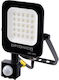 Metanor Wasserdichter LED Flutlichter 20W Warmes Weiß 2700K mit Bewegungssensor IP65