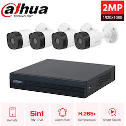 Dahua Σύστημα Παρακολούθησης 4 Καμερών CCTV 1080p Dahua Σύστημα Παρακολούθησης 4 Καμερών CCTV 1080p