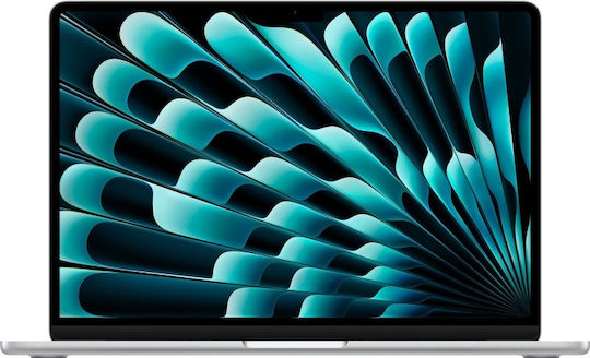 Apple MacBook Air 13" (2024) 13.6" Retina Display (M3-8-ядрен/16GB/256GB SSD/10-Core GPU) с 30W Зарядно устройство Сребрист (Английски (САЩ) Клавиатура)