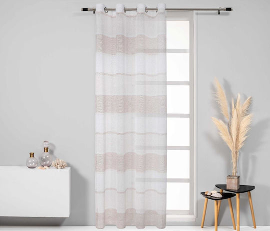 Easy Home Vorhang mit Grommet Drum Beige 140x260cm
