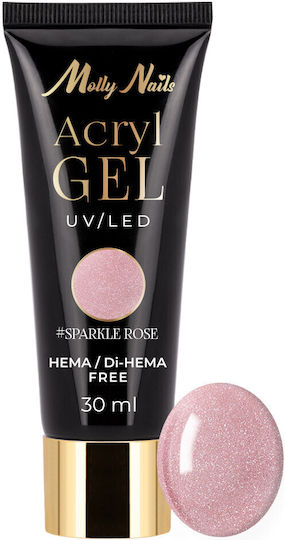 Molly Lac Gel Νυχιών Sparkle Rose 30ml