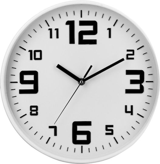 Ρολόι Τοίχου Φ30 Αθόρυβο A-s White 114555f Φ30 Πλαστικό