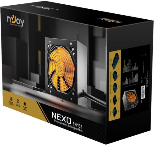 NJOY Nexo 650W Black Computer Power Supply Full Wired 80 Plus Gold