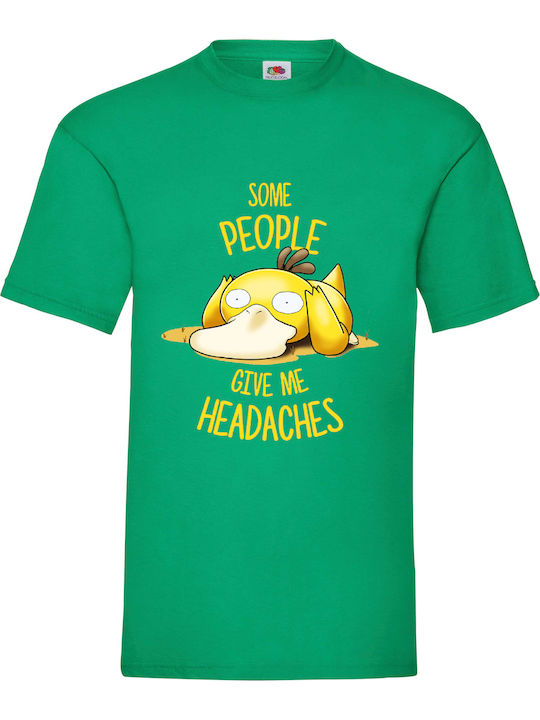 Fruit of the Loom Pokemon Psyduck No25 Some People Give Me Headaches Blouse Pokemon Green Cotton