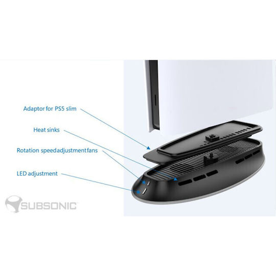 Subsonic Cooling Base for PS5 / PS5 Slim in Black Color
