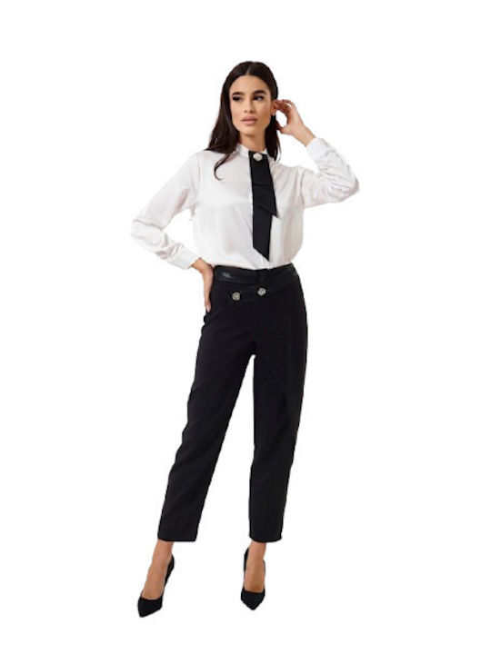 Dejavu Women's Fabric Trousers Black