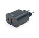 HAMA Wireless Charger with USB-A and USB-C Ports 20W Power Delivery Gray