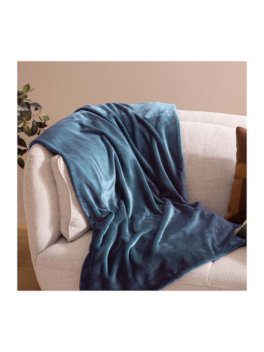 A-s Cuddly Κουβέρτα Fleece Καναπέ 130x180εκ. Bleu