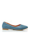 Lederne Damen Ballerinas in Blau Farbe