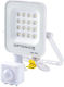 Metanor Proiector LED Etanș 10W Alb Natural 4500K cu Senzor de Mișcare IP65