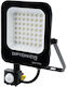 Metanor Водоустойчив LED Прожектор 30W Студено Бяло 6000K с Motion Sensor IP65