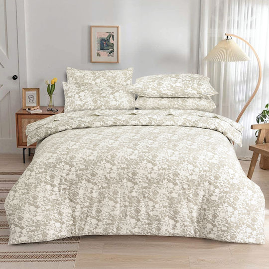 Casa Colori Set Cearșafuri Dublu cu Elastic 140x200+30cm. Annie Bej 4buc