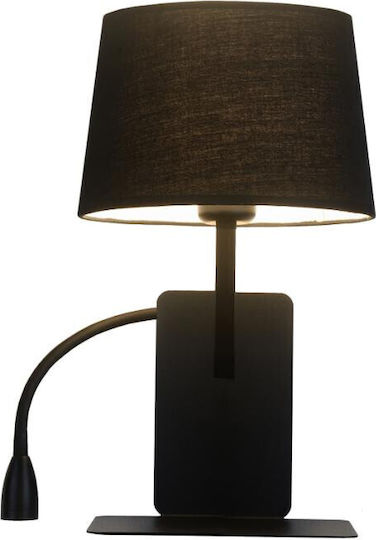 Light Prestige Klassisch Leuchte Wand mit Fassung E27 mit USB-Anschluss Schwarz 38.5x25x23cm