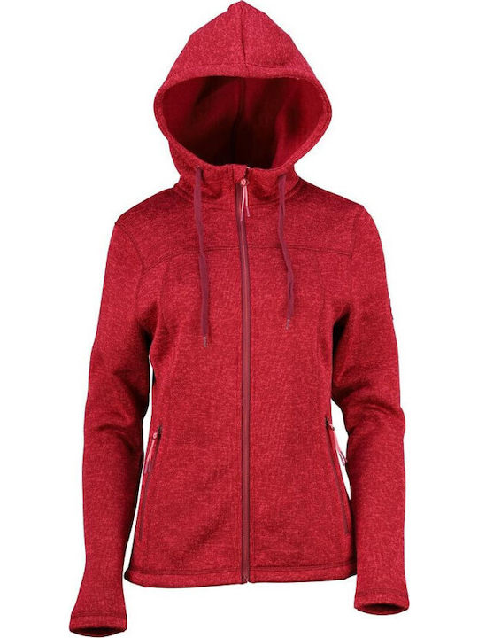 Women's Knitted Cardigan with Zipper Plum