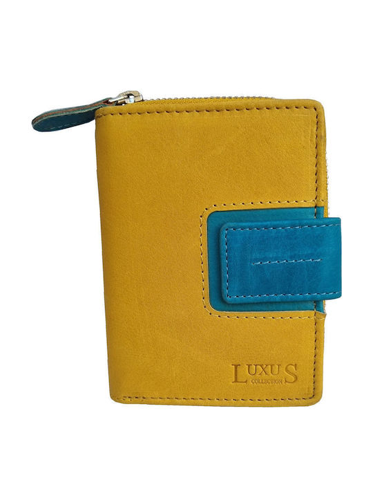 Small Leather Women's Wallet Classic with RFID Yellow