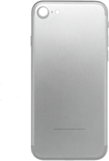Καπάκι Μπαταρίας Πλαίσιο Apple Iphone 7 Ασημί Τζαμάκι Κάμερας Θύρα Sim Εξωτερικά Πλήκτρα Oem Type A