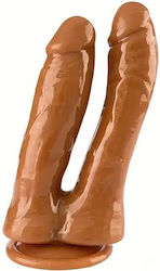 Doppeldildo Mit Saugnapf Braun