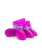 Waterproof Silicone Dog Shoes with Non-Slip Sole 4pcs Purple S M4.3xW3.3cm Up to 1.5kg