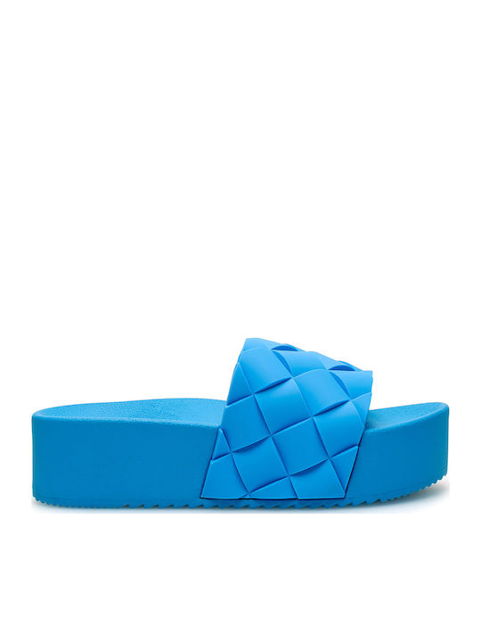 Flache Sandalen für Damen in Blau Farbe